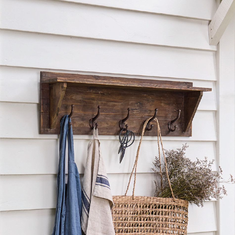 Brompton Wall Shelf Hook Rack, a functional household accessory for display or organisation